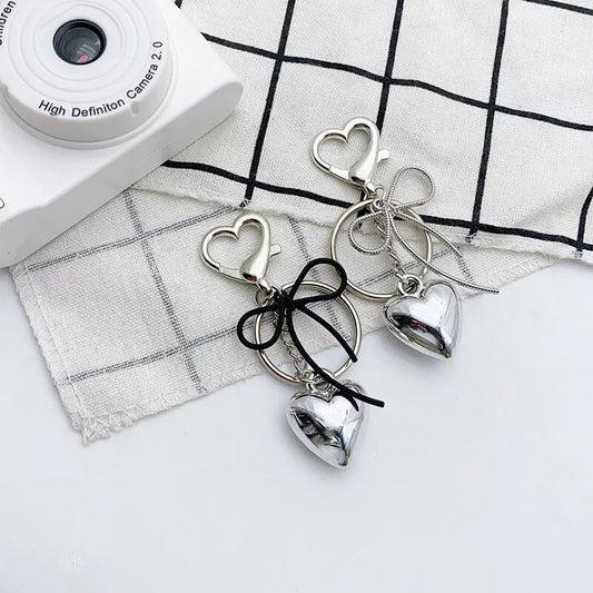 Bowknot Heart Pendant Keychain
