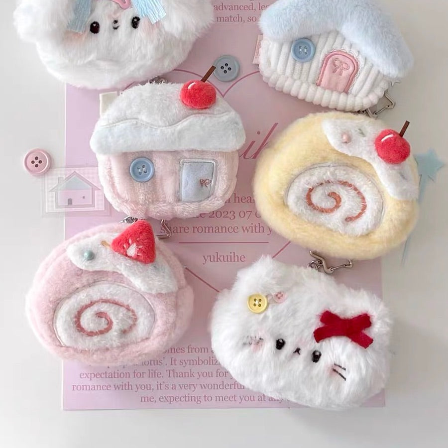 Original Rizhi Store Dessert Earphone Case Plush Keychain Pouch - Multipurpose