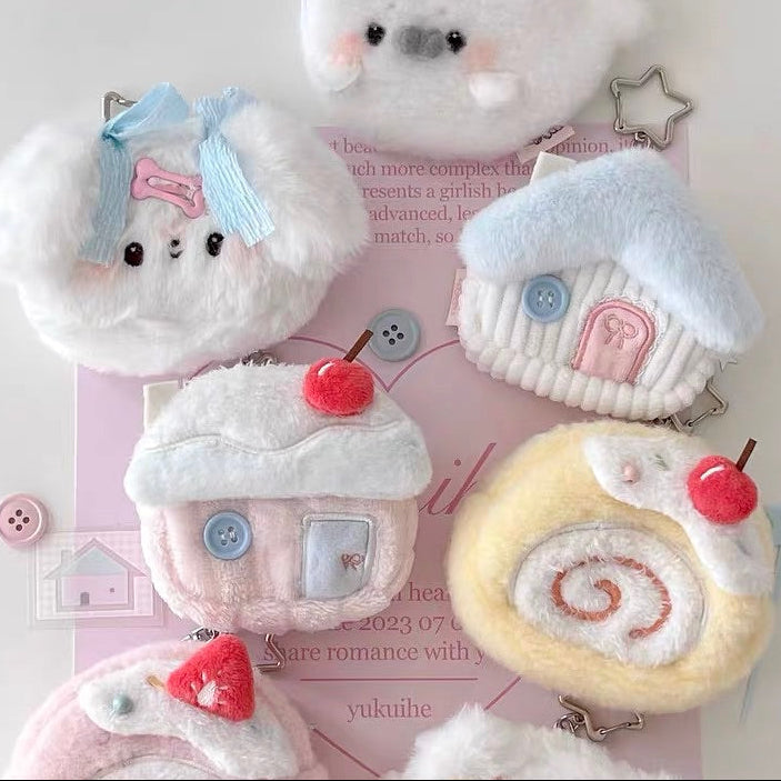 Original Rizhi Store Dessert Earphone Case Plush Keychain Pouch - Multipurpose