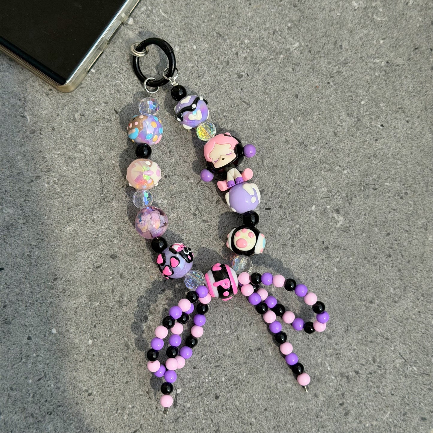 POPMART SkullPanda  Handmade Charm Key/Phone Chain - Official Charm - Purple