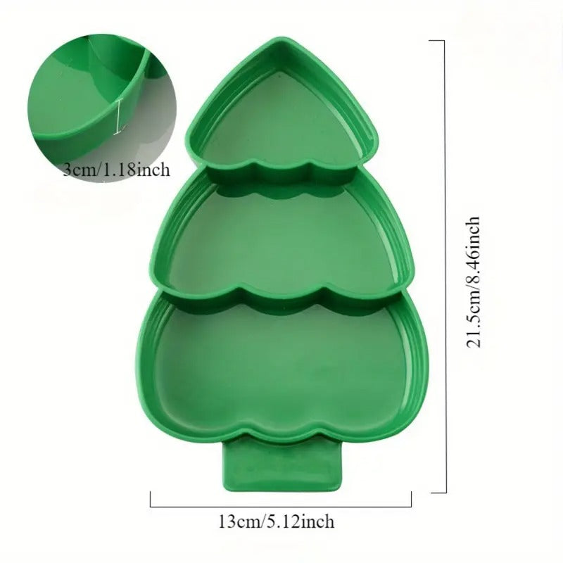 Christmas Tree Shape Decor Plate - Plastic