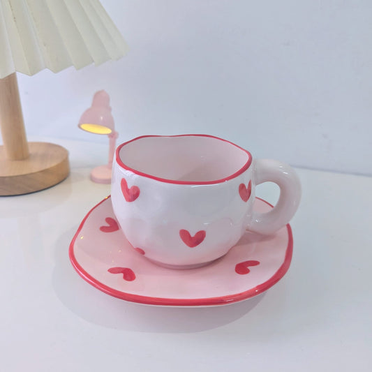 Pink Heart Mug Set