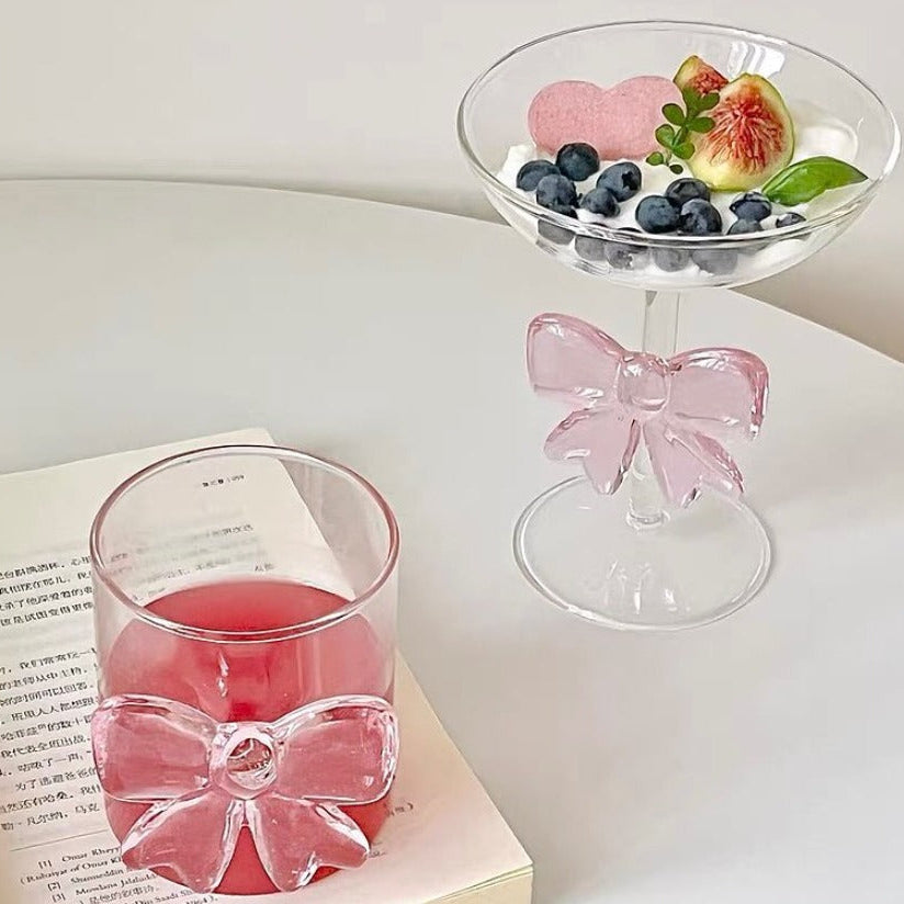 Pink Bow Glassware