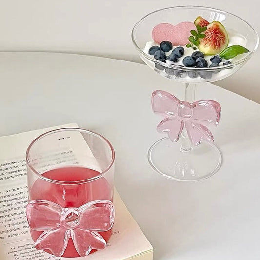 Pink Bow Glassware
