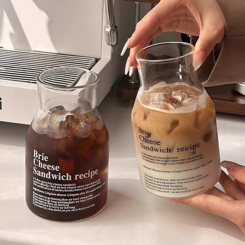 Brie Cheese Sandwich Recipe Bottle Neck Glass Tumbler With Straw - 650ml