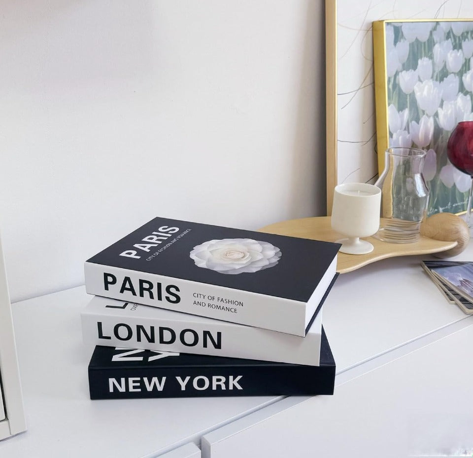 3 Pieces Decorative Fake Books Modern Foldable For Box