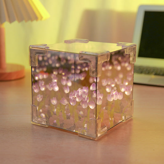 DIY Tulip Mirror Cube Lamp