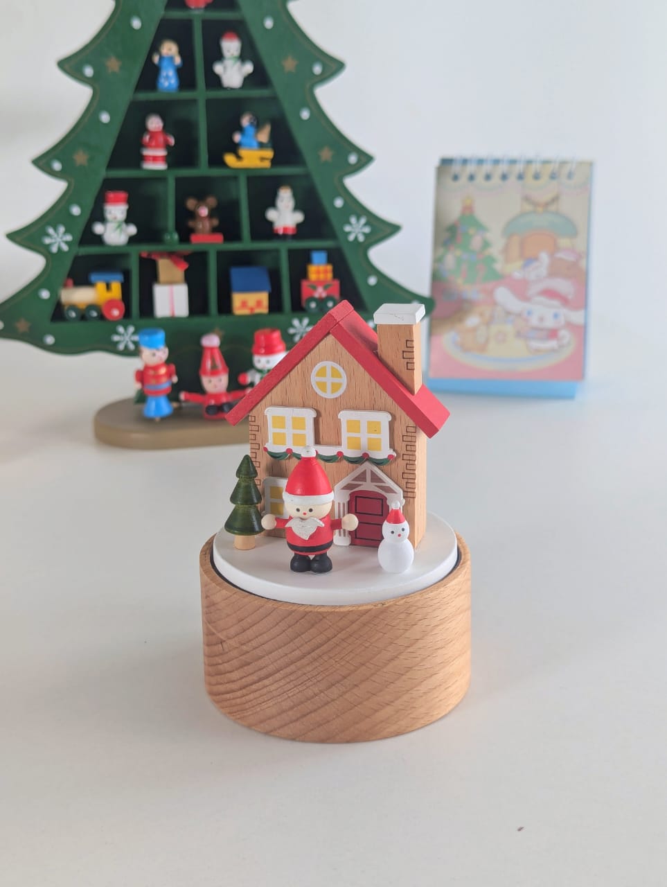 Handmade Mini Santa Claus Wooden Music Box