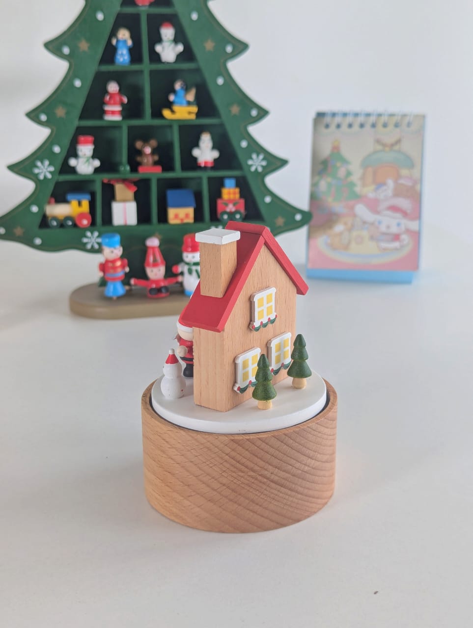 Handmade Mini Santa Claus Wooden Music Box