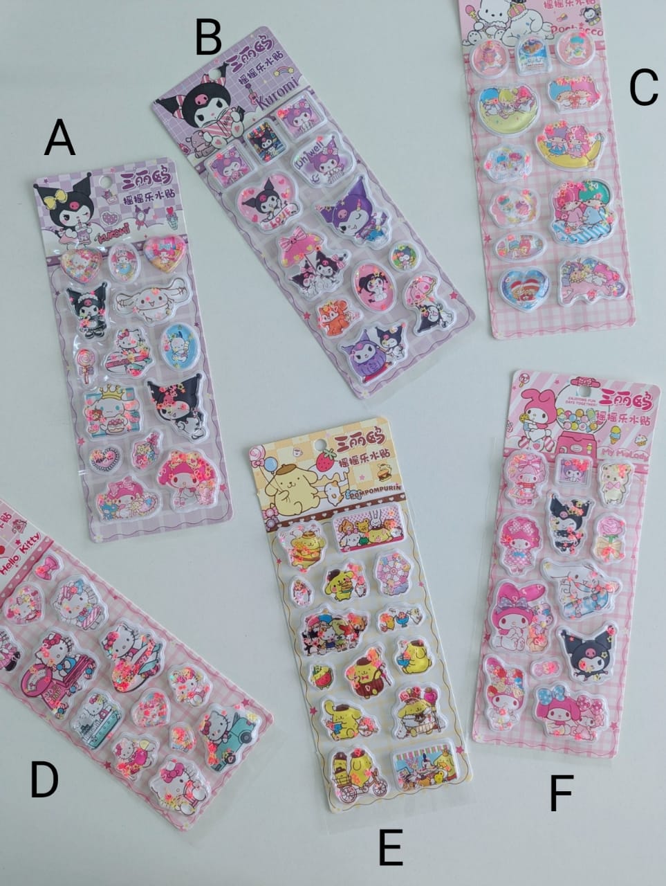 Sanrio 3D Water Stickers