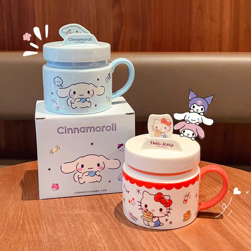 Sanrio Ceramic Mug Set with Lids