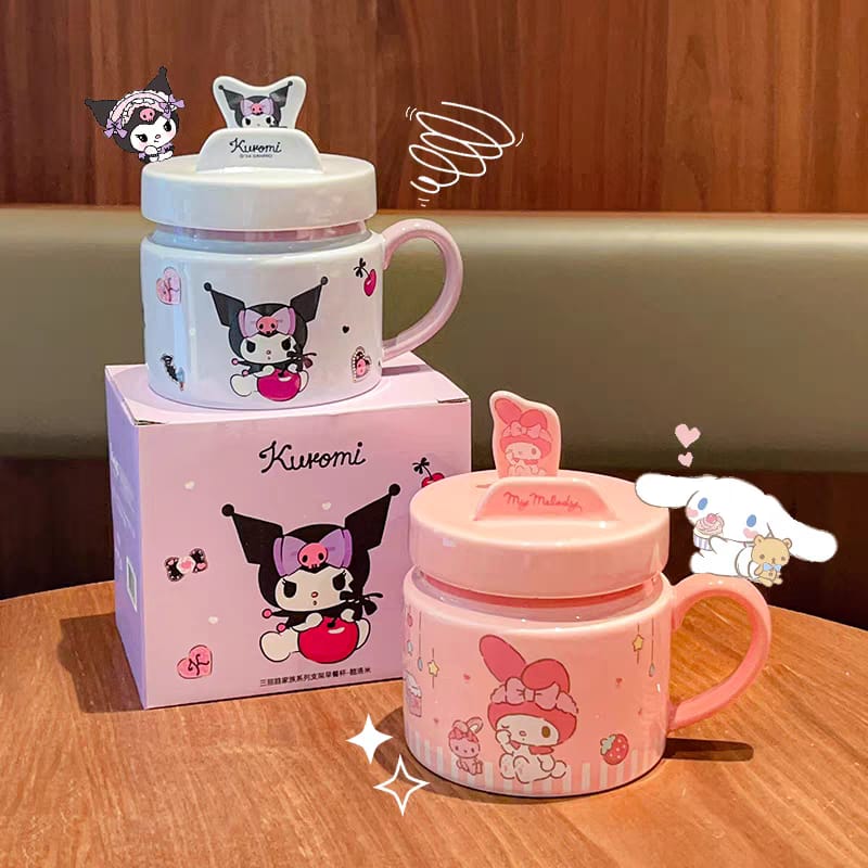 Sanrio Ceramic Mug Set with Lids
