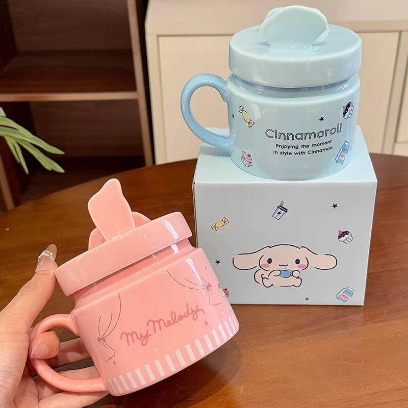 Sanrio Ceramic Mug Set with Lids