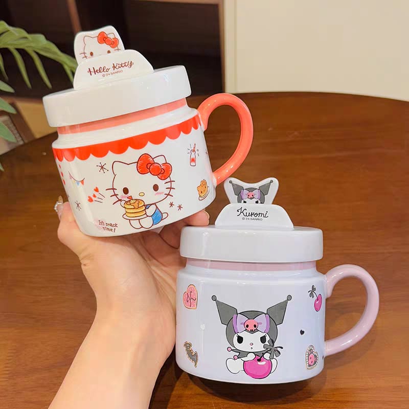 Sanrio Ceramic Mug Set with Lids