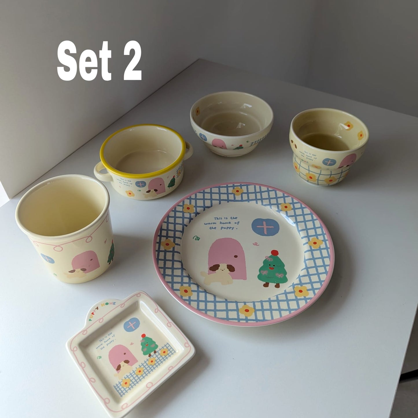 Kawaii Illustration Ceramic Tableware Set
