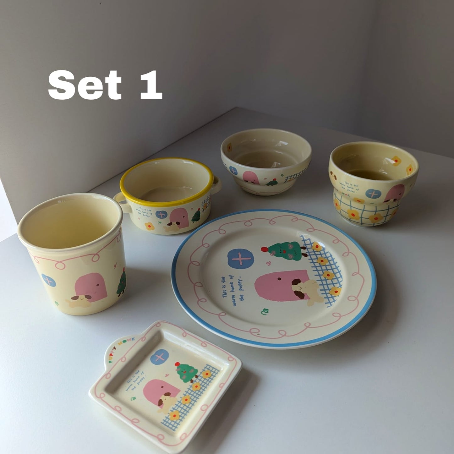 Kawaii Illustration Ceramic Tableware Set