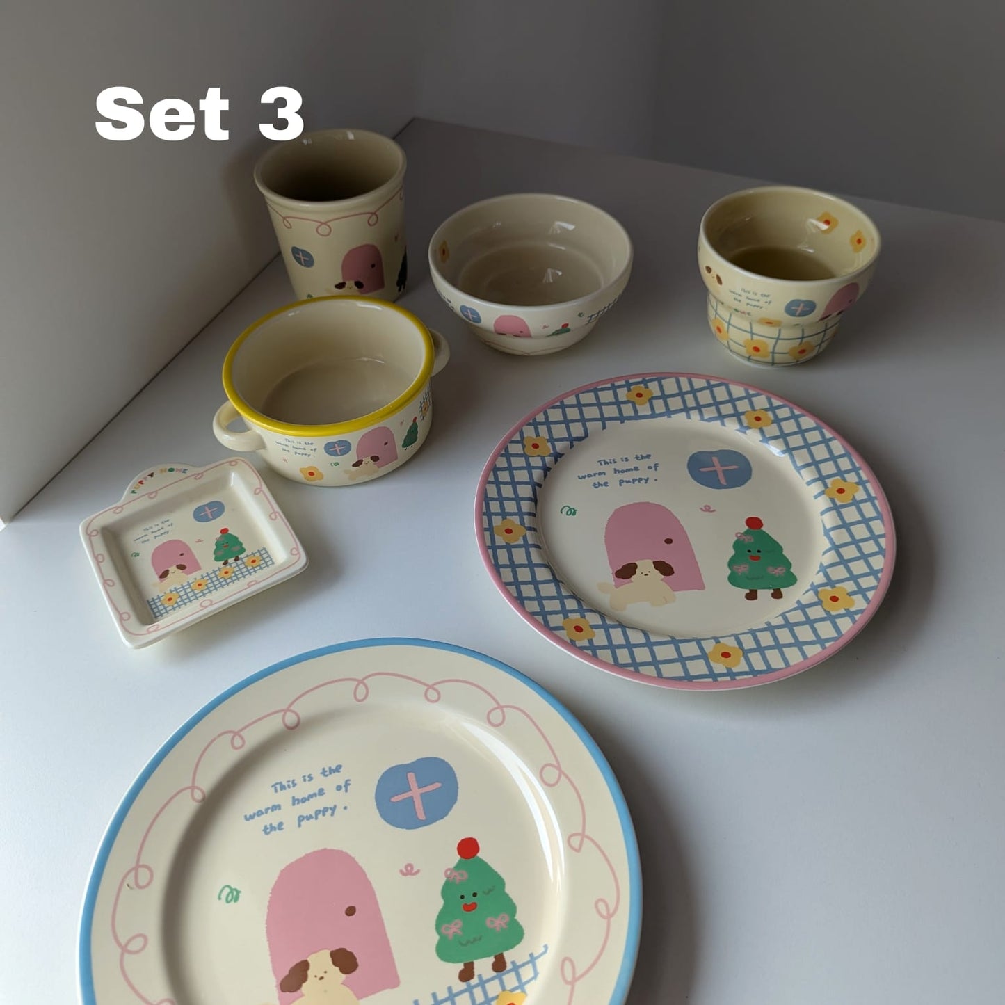 Kawaii Illustration Ceramic Tableware Set