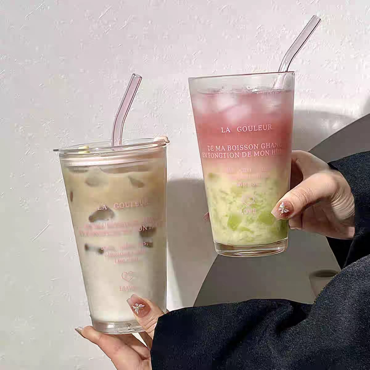 La Gouleur Glass Cup With Straw & Cap