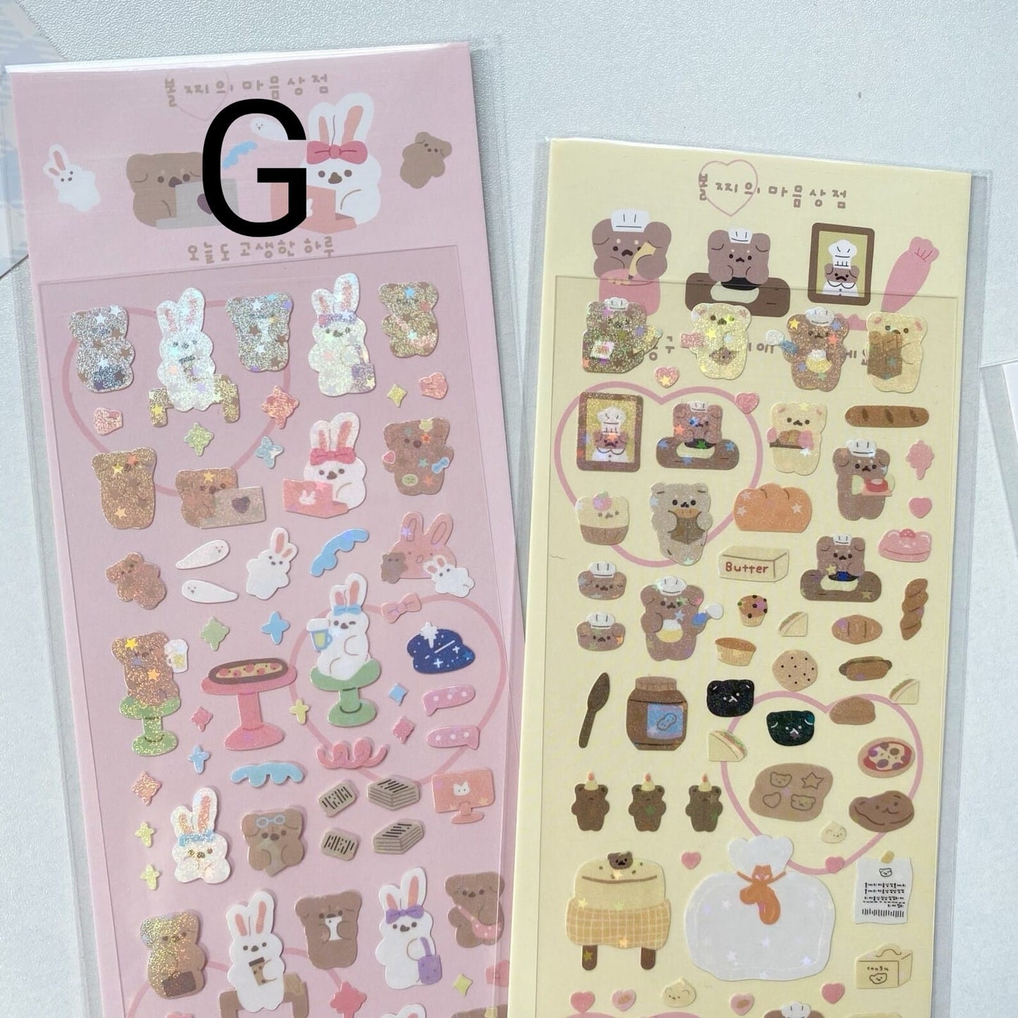 Korean Deco Shiny Bear Sticker Sheet
