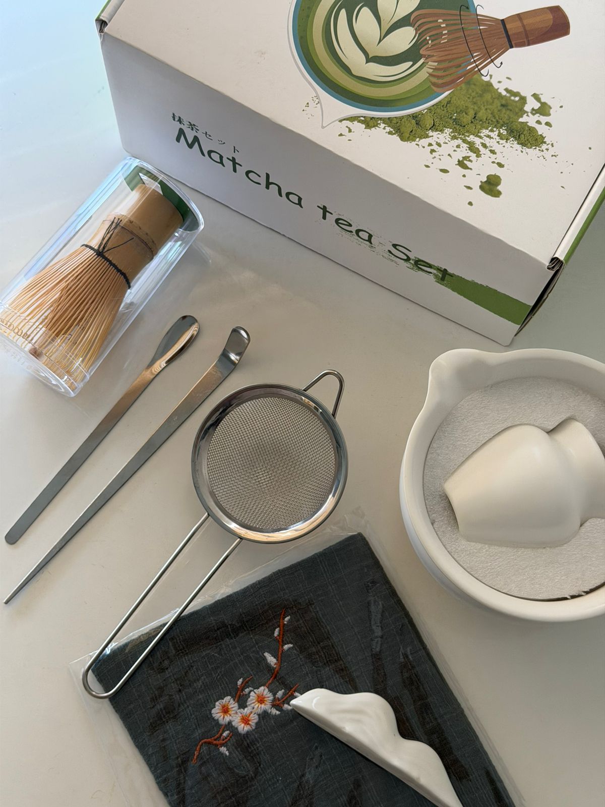 8Pcs White  Matcha Set Traditional Making Tools