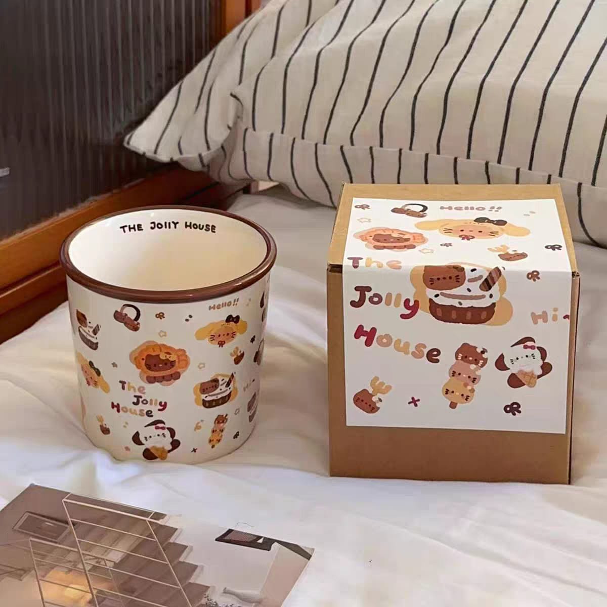 Aesthetic Jolly House Kitty Themed Ceramic Cup