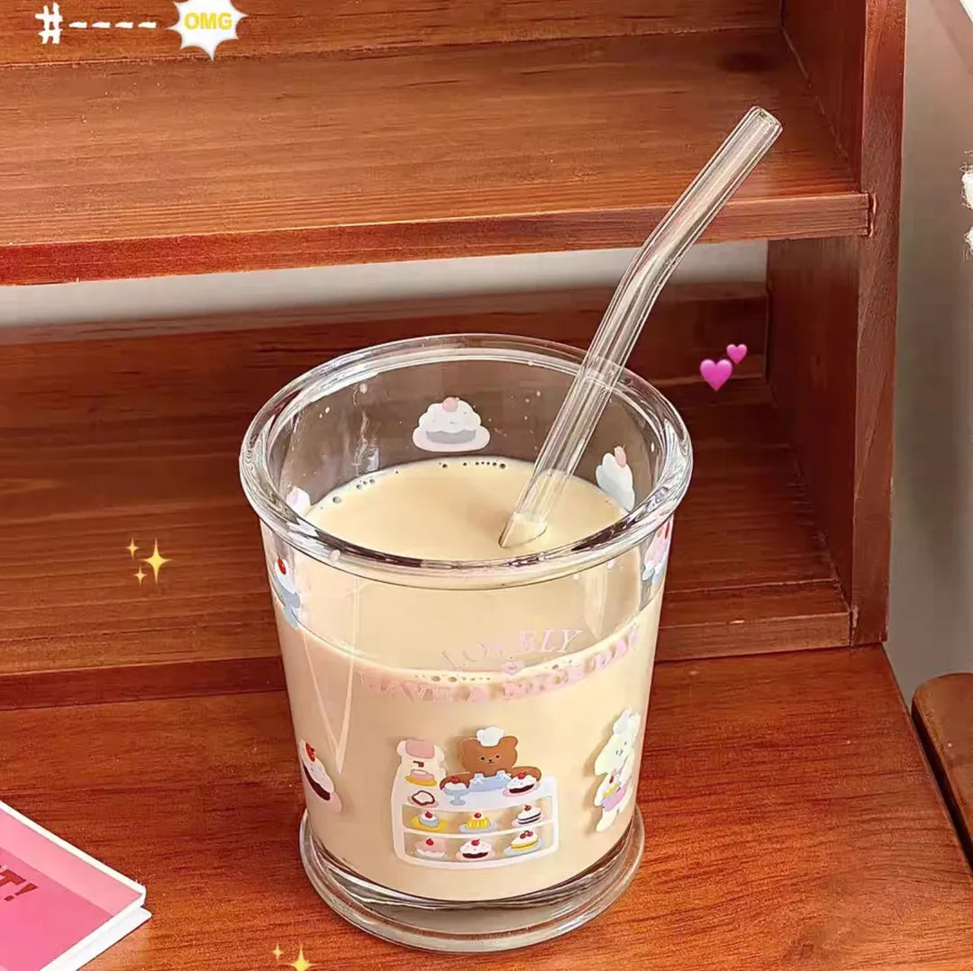 Kawaii Glass Latte Tumbler