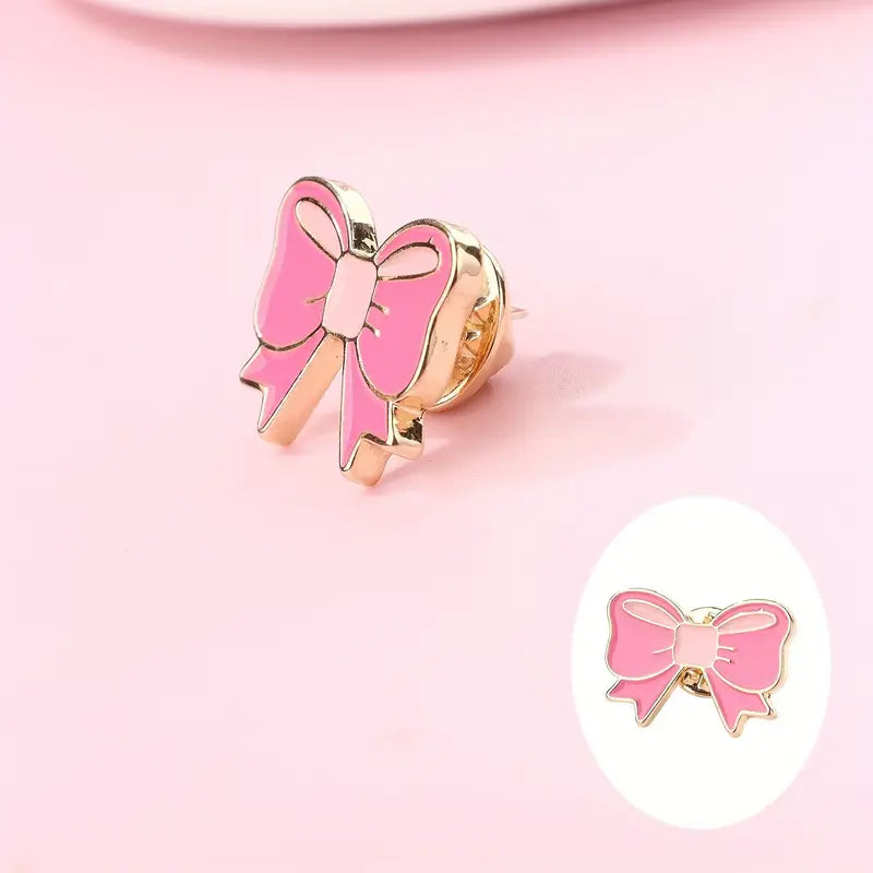 Charming Pink Bow Brooch Pin