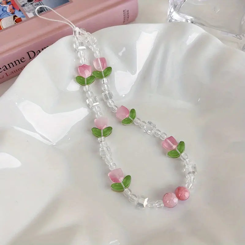 Tulip Beaded Lanyard