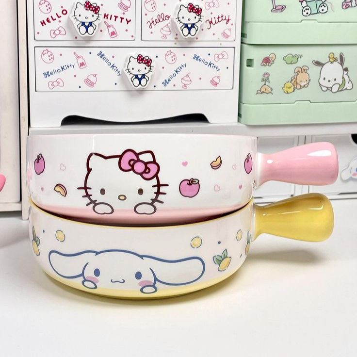 Sanrio Hello Kitty Ceramic Soup Bowl with Handle