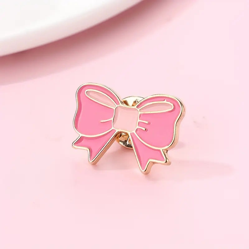 Charming Pink Bow Brooch Pin