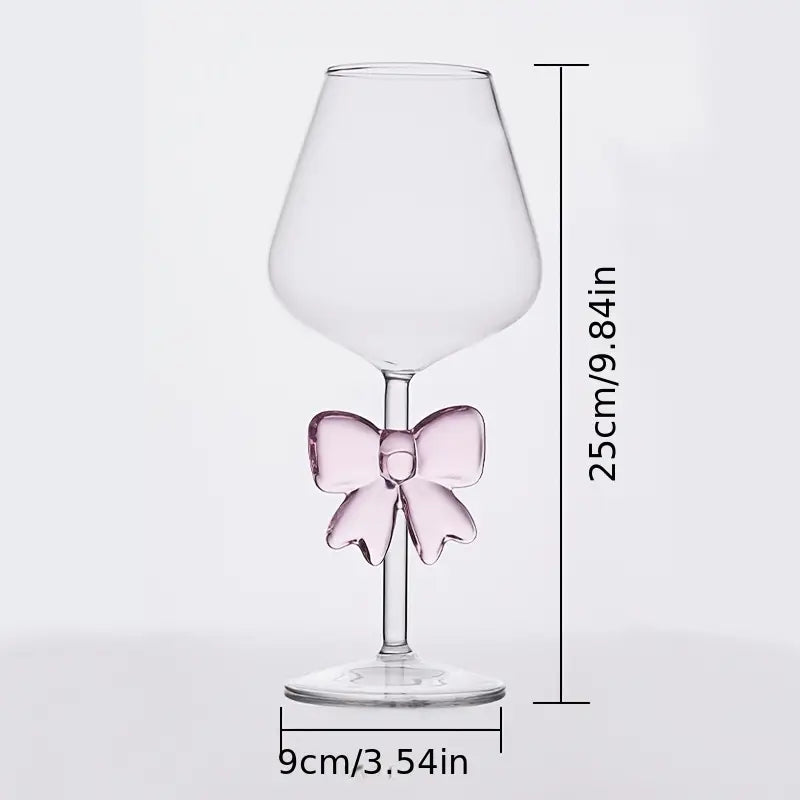 Pink Bow Handle Champagne Glasses