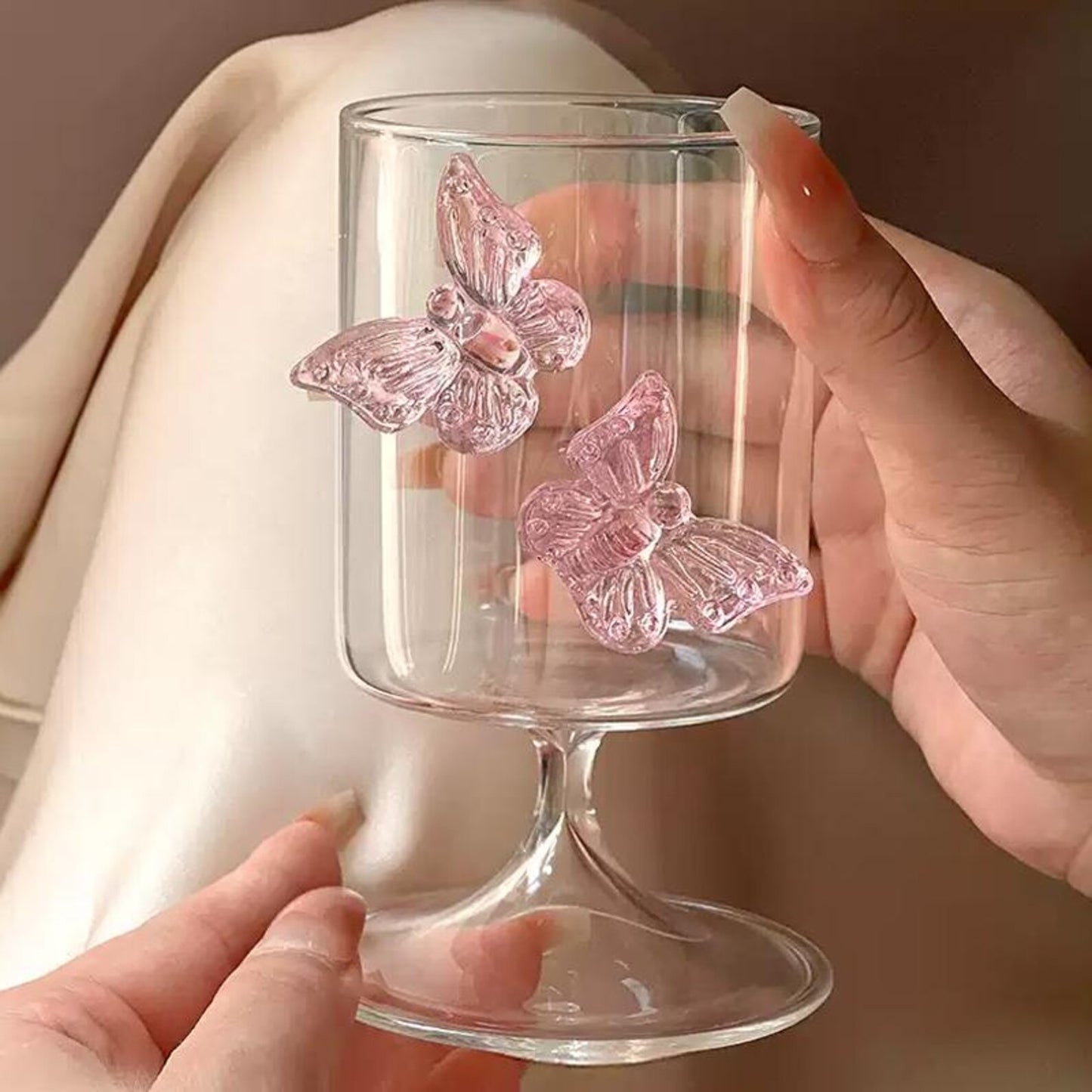 Pinterest Butterfly Glass Tumbler