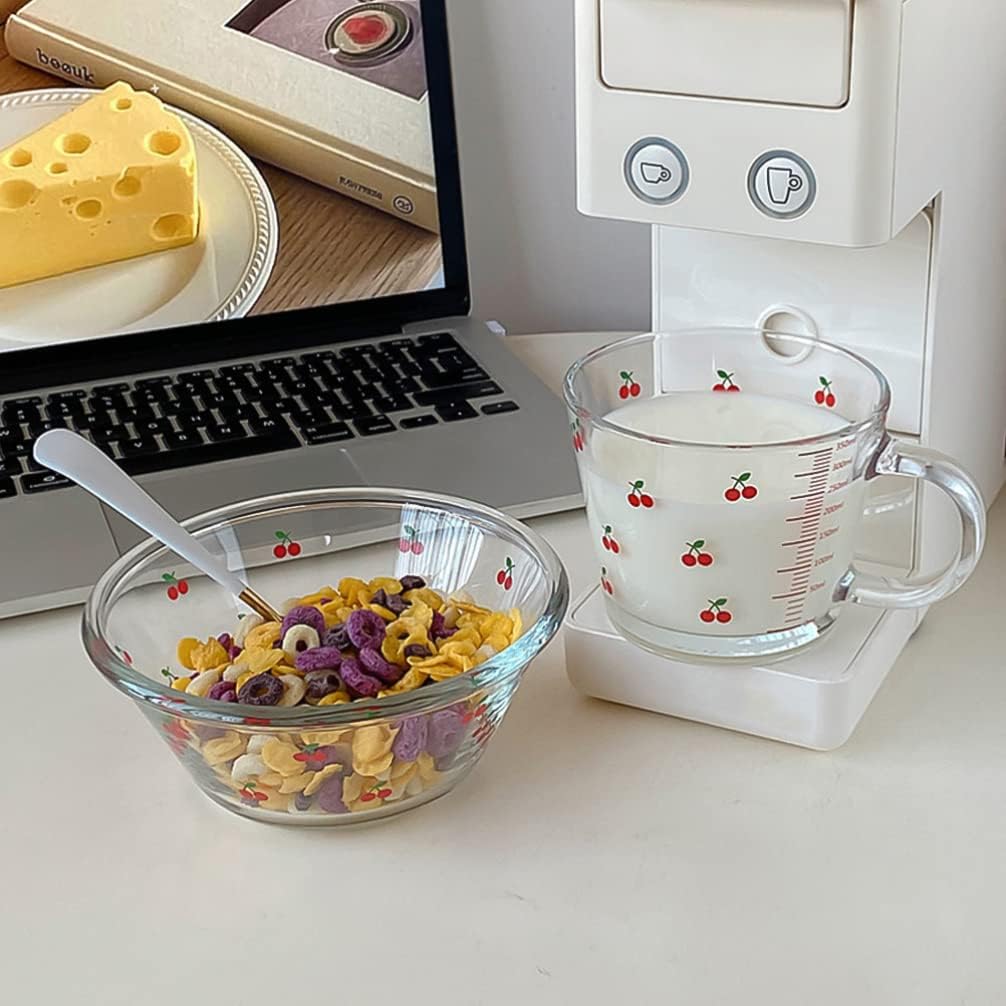 Cherry Glass Measuring Cup/Oatmeal Cup