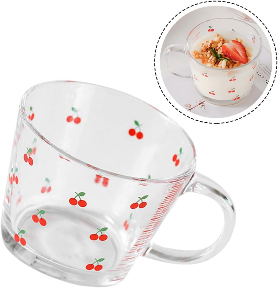 Cherry Glass Measuring Cup/Oatmeal Cup