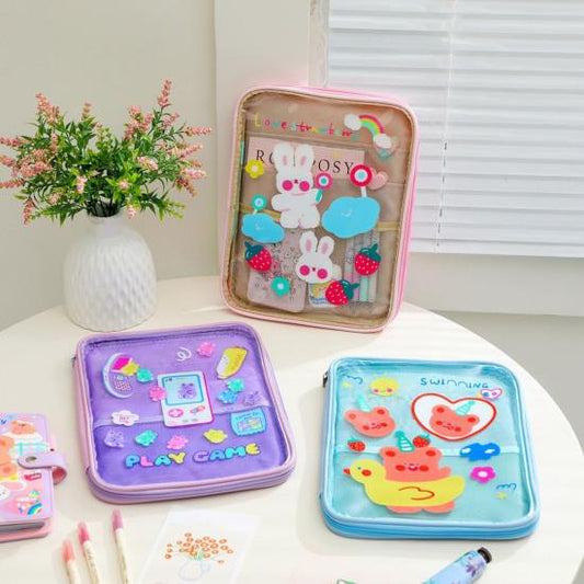 Kawaii Tablet/Stationery Pouch - Pink