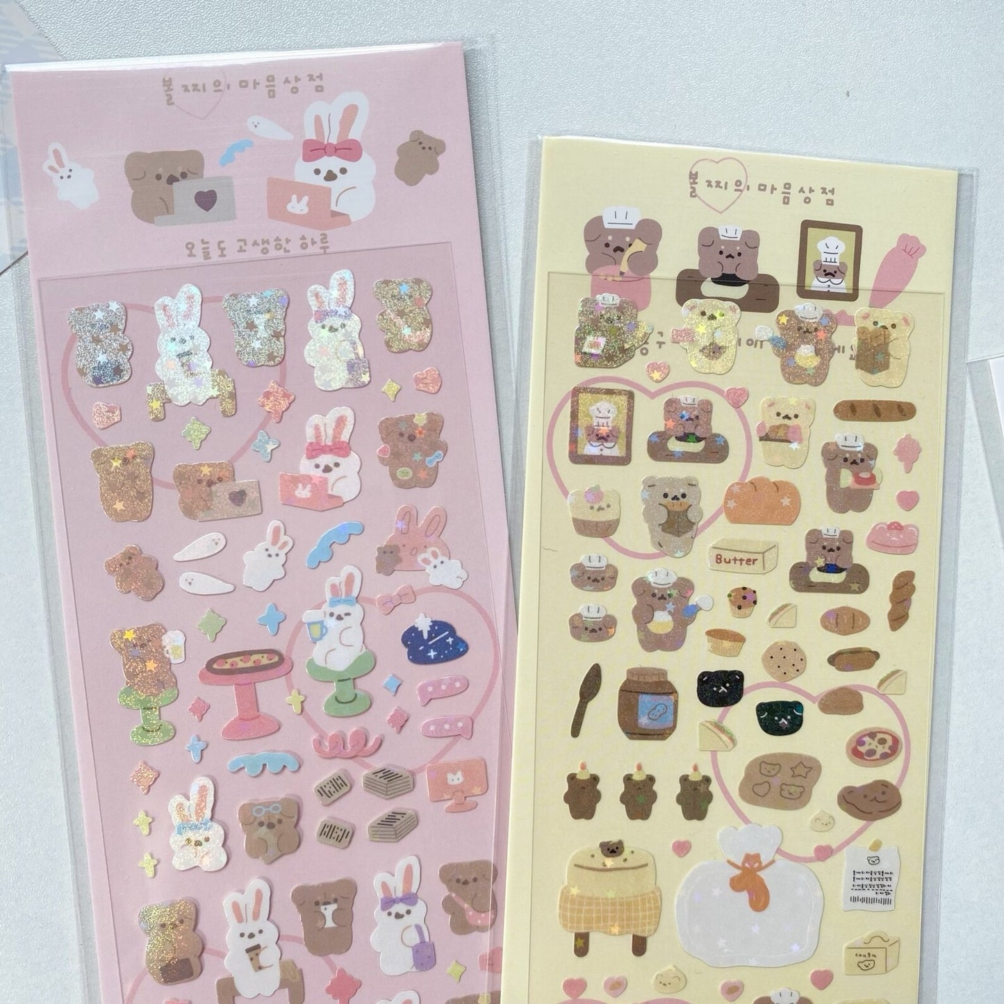 Korean Deco Shiny Bear Sticker Sheet