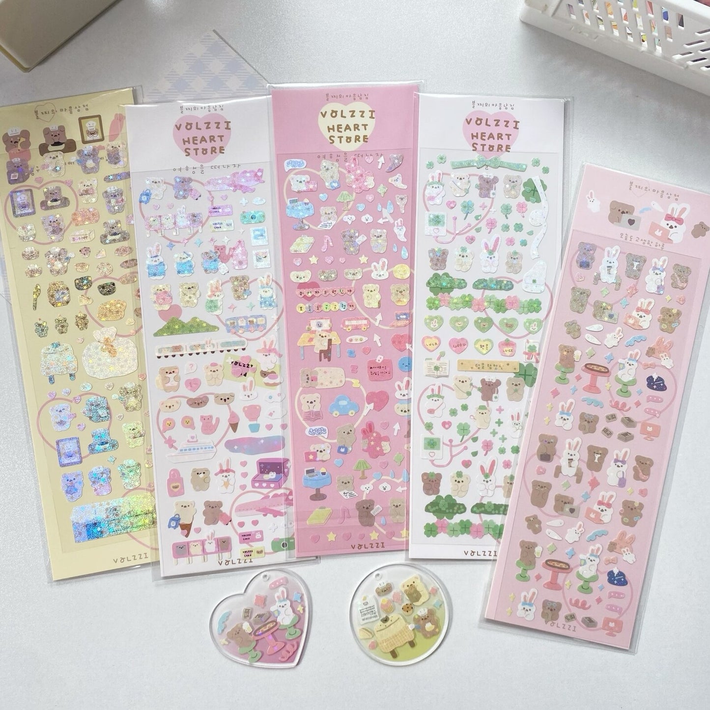 Korean Deco Shiny Bear Sticker Sheet