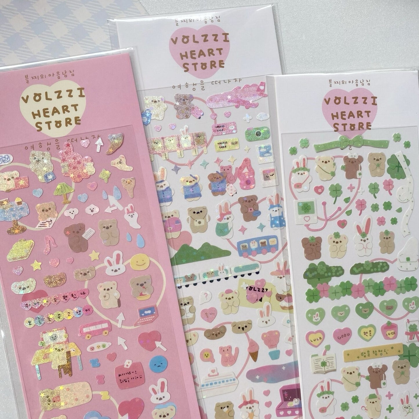 Korean Deco Shiny Bear Sticker Sheet