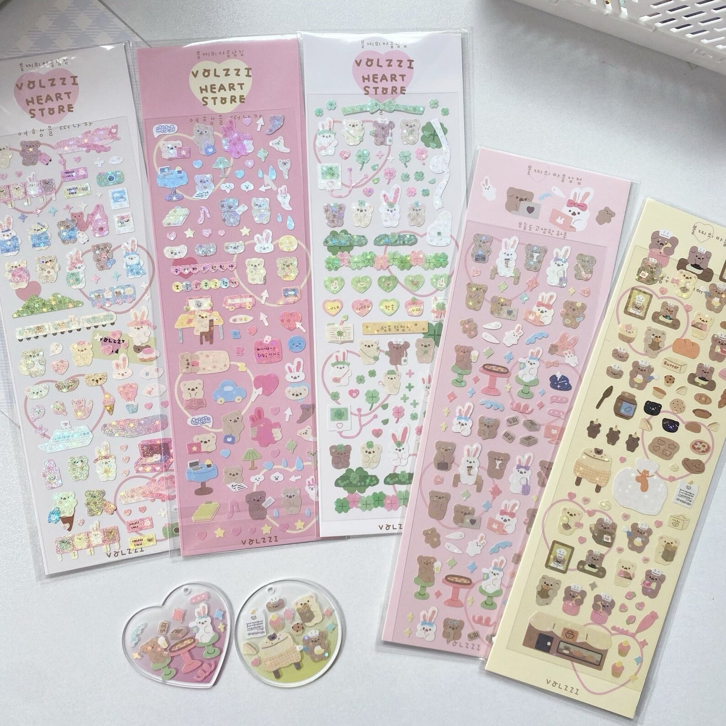 Korean Deco Shiny Bear Sticker Sheet