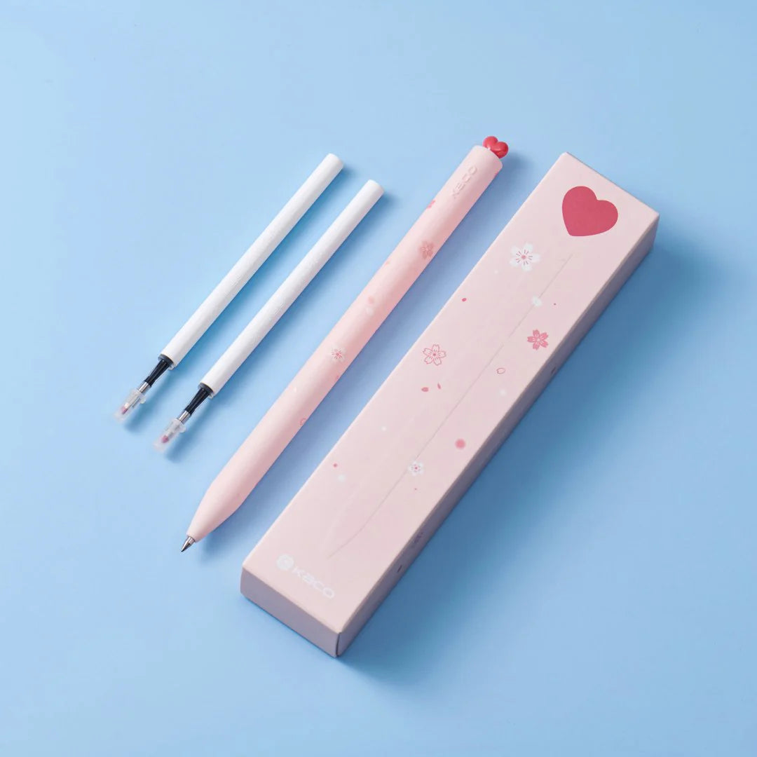 Roller Sakura Pink Heart Pen with Refills