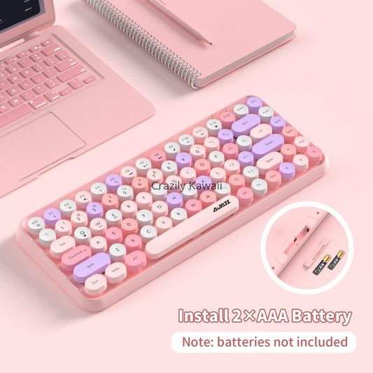 Portable Bluetooth Wireless Mini Compact Retro Typewriter Flexible 84Keys Design Keyboard