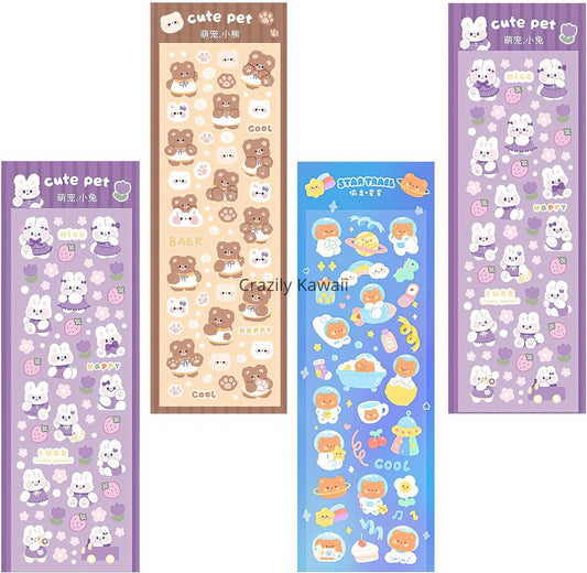 Kawaii Glitter Sticker Sheet