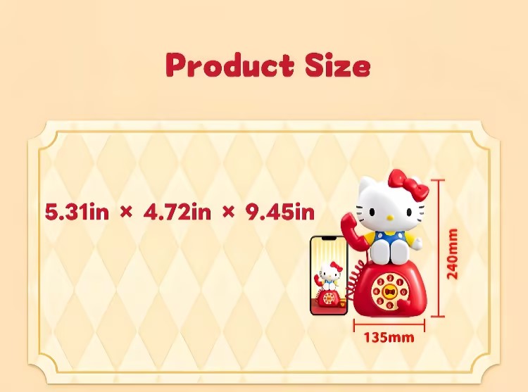 Hello Kitty Retro Telephone Shake-Head Bluetooth Speaker - Wireless