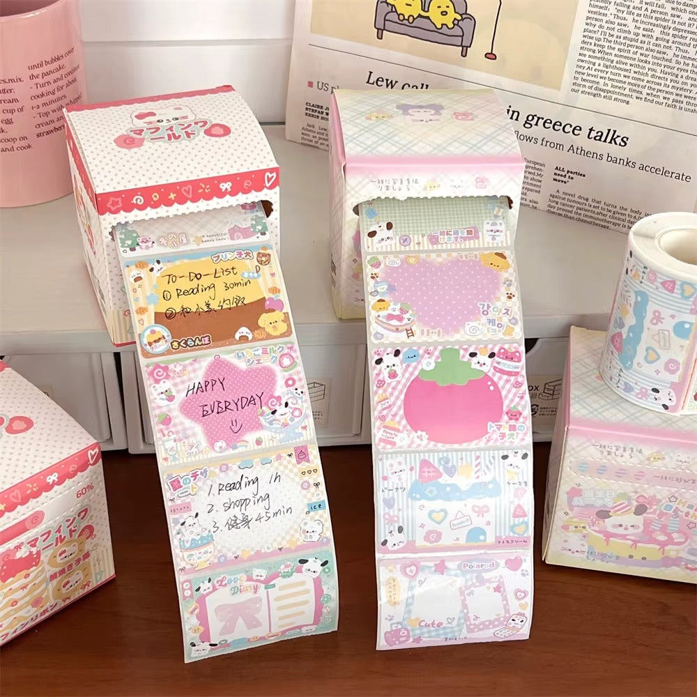 Pastel Memo/Sticky Note Paper Roll Box