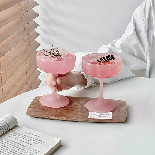 Frosted Pink Icecream/Cocktail Glass Cup