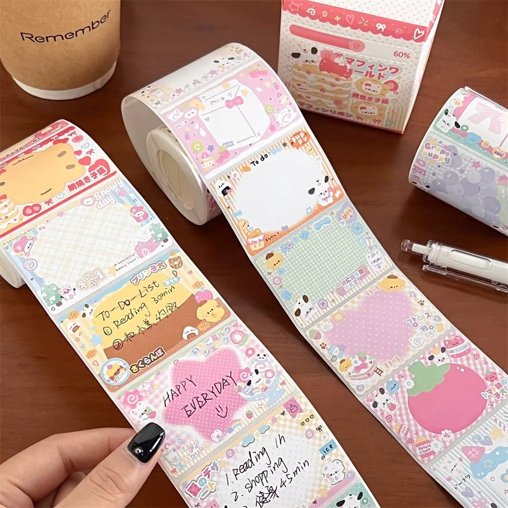 Pastel Memo/Sticky Note Paper Roll Box