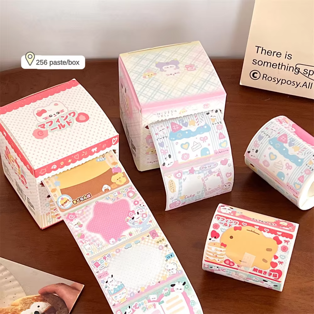 Pastel Memo/Sticky Note Paper Roll Box