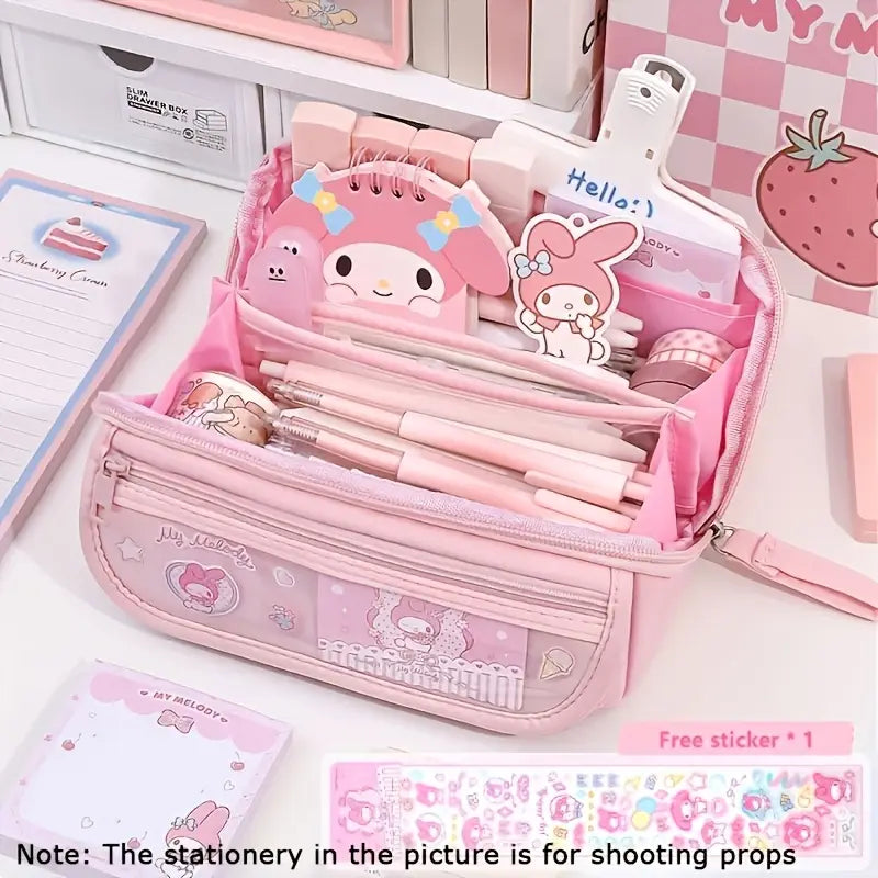 Kawaii/Sanrio Wide Open Zipper Pencil Pouch