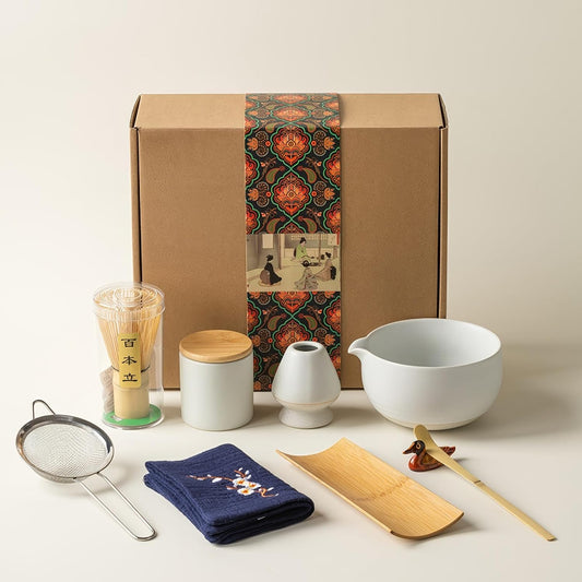 Japanese Aesthetic Matcha Gift Bowl Set (9pc Set)