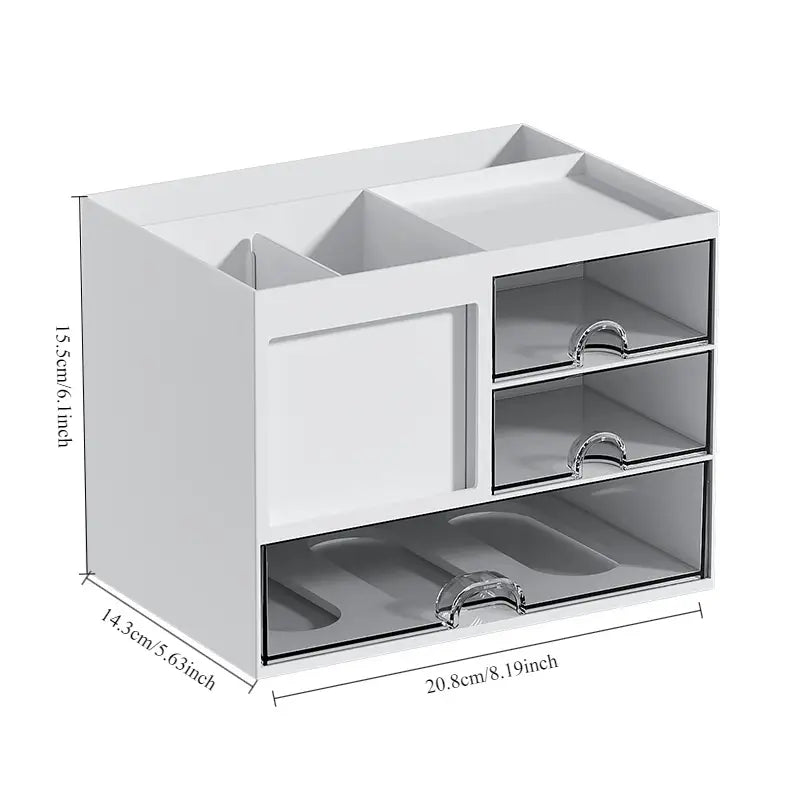 White Transparent Desktop Storage Organizer